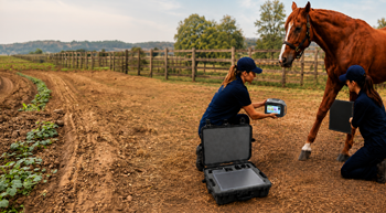Laica85L used for equine imaging in the field